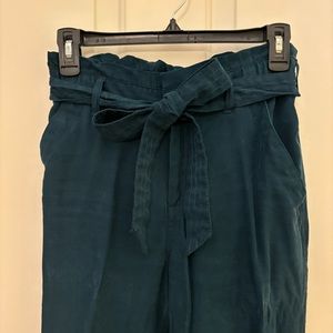 High Rise Teal Ankle Pants with Belt